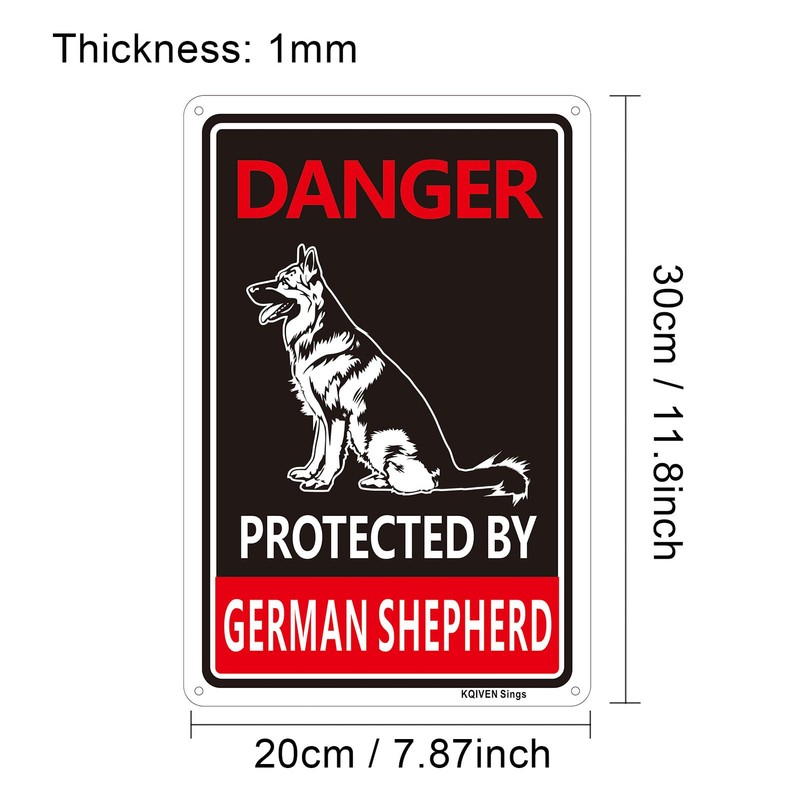 2 Pack 7.87 x 11.8 inches Protected by German Shepherd