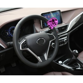 Lunsom Steering Wheel Knob, Skull Shape Driving Power Handle Control Suicide Knob Spinner Car Turning Aid Helper Fit Most Vehicle (Purple)