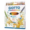 GIOTTO Stilnovo Maxi Coloured Pencils Thick Triangular 4.3mm Lead Assorted
