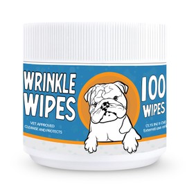 Toallitas Antiarrugas para Perros – 100 Unidades de toallitas Antiarrugas para Perros Bulldog francés, Bulldog inglés, Pugs – Limpieza y Alivia Las Arrugas, Pliegues, Bolsillos de Cola