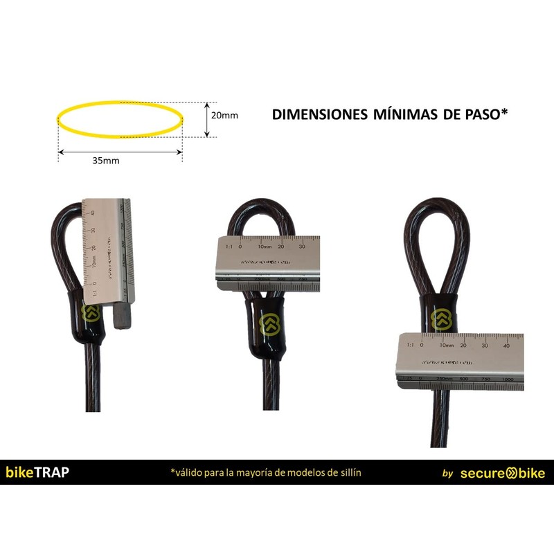 Bicycle Anti-Theft Protection Double Loop Steel Cable 2.5 m x