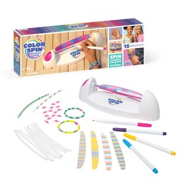 Loopdedoo Colorspin Electric Friendship Bracelet Maker Kit - Make Bracelets in Minutes for Birthdays and Friendship Gifts - Make 15 Bracelets, Design, Markers Included, Ages 6+
