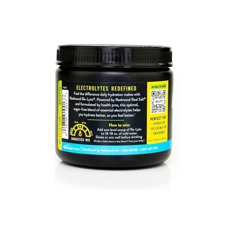 Redmond Lyte Electrolitos Naturales Real Salt Hidratación Clean Calorías Azúcares