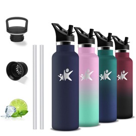 Grsta Thermos Flask, Water Bottle 500 ml, BPA-Free, Drinking Bottle with Straw, Cold for 24 Hours & 12 Hours Warm, Leak-Proof, Can Be Carried, Double Walled, for School, Travel