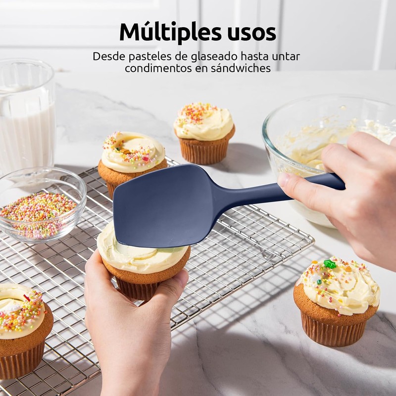 U-Taste - Juego de espátulas de silicona para cuchara, resistente