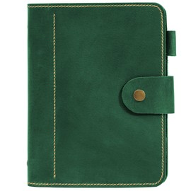 Leather A5 binder planner, Refillable leather journal, Leather notebook, A5 ring binder, Custom gift for him, Leadership Gifts, Corporate Gifts for Clients (Green)