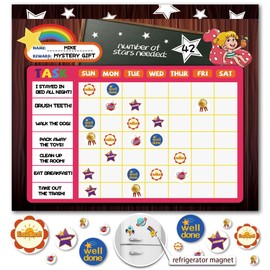 Kids Behavior Reward Chart with 26 Chore Charts & 2280 Stickers - Motivate Responsibility & Good Habits, Educational Routine Chart