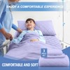 Lounsweer 3 Piece Hospital Bed Sheet Set, Purple Waterproof Bed