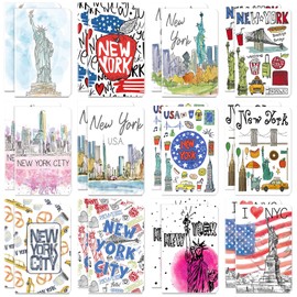 Sayglossy 24 Pcs New York City Notebooks New York Souvenirs NYC Gifts New York City Notepads NY Notebooks Bulk for NY Lover Souvenirs Traveler Gifts Office Supplies, 12 Styles