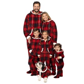 PajamaGram Christmas Pajamas For Family - Christmas Onesies For Family, Pet SM Red