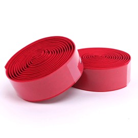 Vinqliq® - Cinta de corcho súper suave para bicicleta y ciclismo, con tapones de barra (rojo)