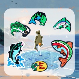 Fishing Shoe Charms, for Boys Girls Teens Men adult