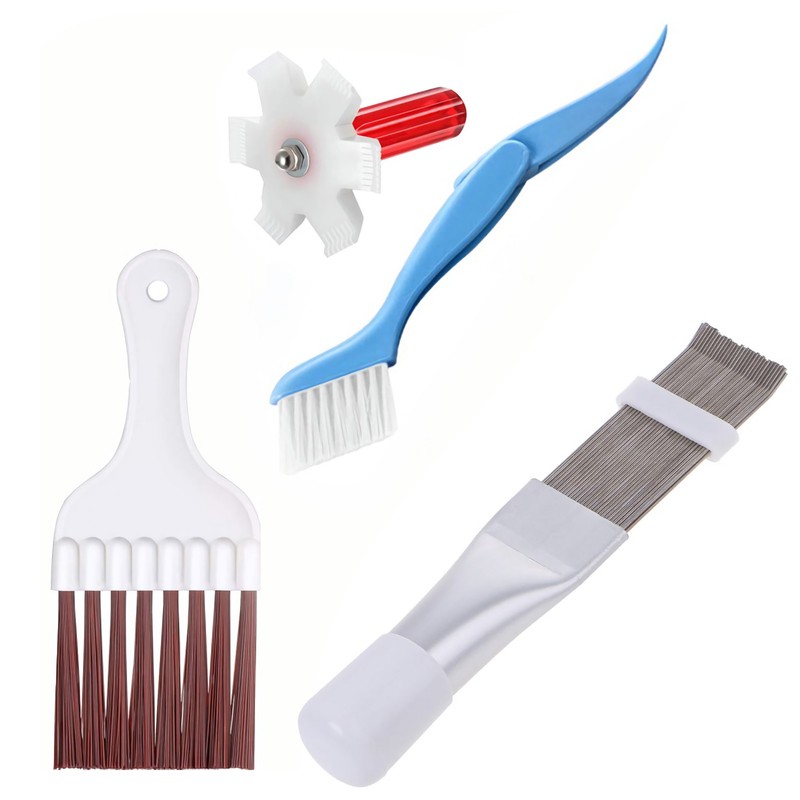 4pcs Air Conditioner Condenser Fin Cleaning Brush and Comb Set