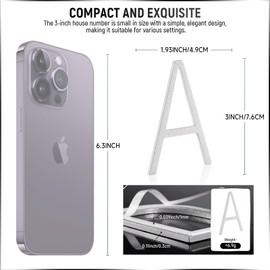 VONDERSO 3 Inch Self-Adhesive Mailbox Numbers and Letters for Outside, Thick Foam Adhesive for Strong Adhesion, Aluminum Alloy with Powder-Coated Finish, No Fading, Rustproof (Glossy Silver Number 9)