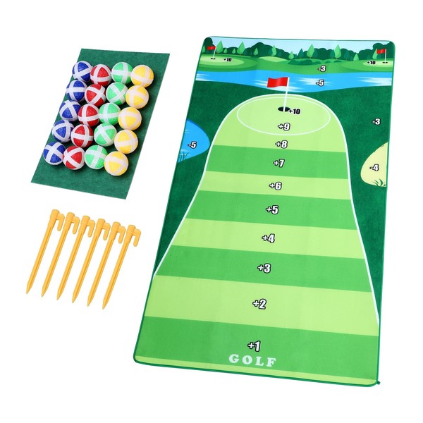 Caluself Tapis de jeu de golf, set de jeu de golf, tapis d'entraînement de golf, tapis de putting Stroke pour jeu et extérieur (version plus épaisse)