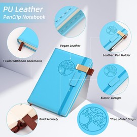 DreamDove Tree of Life with Pen Holder Lined Journal Notebook 5.7 × 8. 3 Leather Hardcover Travel Bound Waterproof Notebook College Ruled Notebooks Business Notebook,Diary Notepad(Blue)