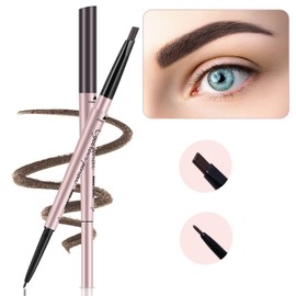 TurritopsisD Eyebrow Pencils 2-Pack, Professional Brow Pencil Dual Tips Retractable Waterproof Natural Eye Brows Makeup, Dark Brown