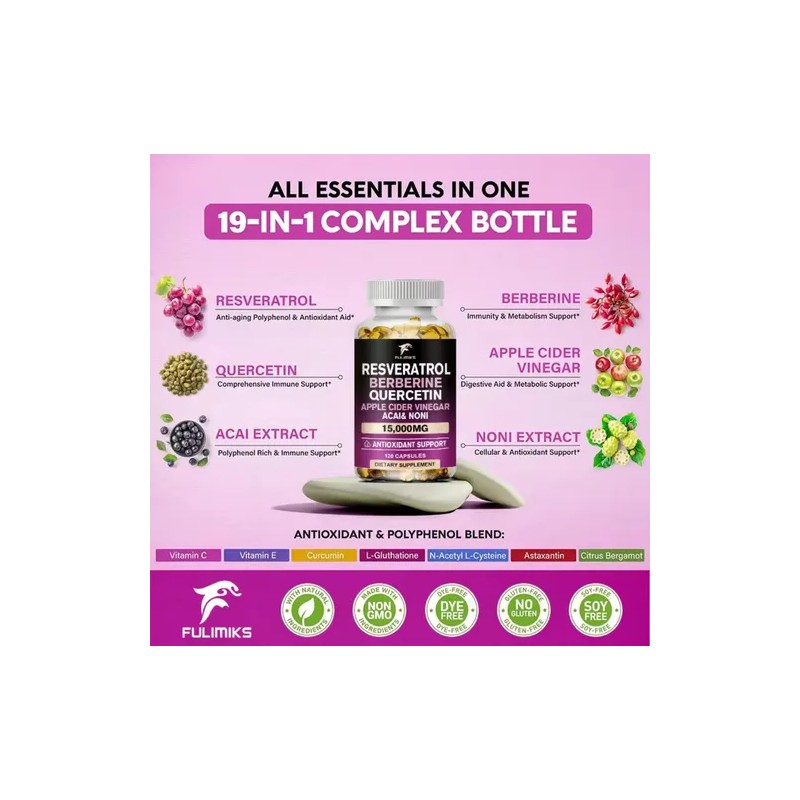 Resveratrol 15,000mg Antioxidant Nad 1500mg Liposomalal