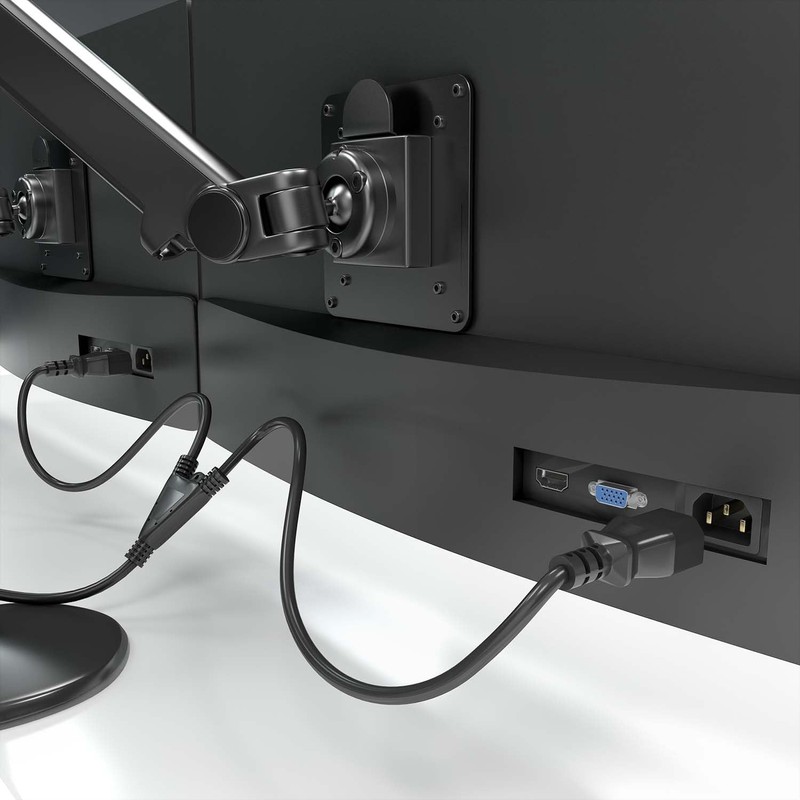 AISENS - A132-0864 CPU Power Cable CEE7/M-2XC13/H Black 6ft