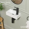 Small Wall Mount Vessel Sink, QISHKA 14.4" x 7" Ceramic