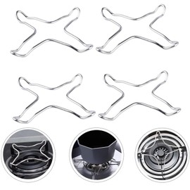 BEANPRECOY 4pcs Gas Stove Bracket Stove Durable Silver Gas Cooker Accessories Gas Reducer Ring Stove Rack Metal Wok Support Ring Metal Stand Metal Bracket Gas Stand Stove Grates Gas Stoves Pot Support