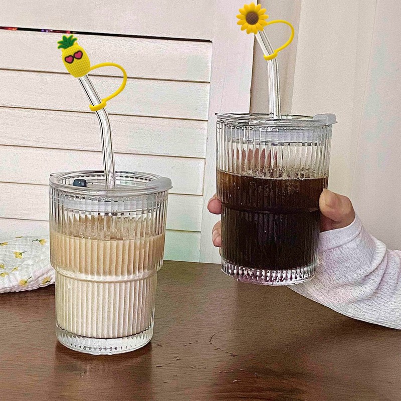 6Pcs Silicone Straw Cover, Reusable Silicone Straw Toppers, Splash Proof