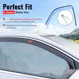 IKON MOTORSPORTS Fits 22-25 Lexus NX350h In-Channel Window Visors Vent Rain Guards Deflectors PC