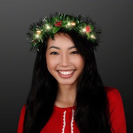 Christmas Crown Light up Hair Wreath