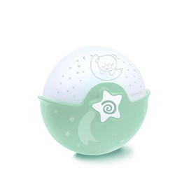 Infantino Soothing Light and Projector - Clip-on Night Light for Cot Bed with Grow With Me Design, Starry Night Projector and Table Light with Built-in Melodies and Sound Sensors, Sage