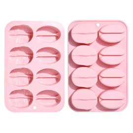 KitBeads 2Pcs Cafe Silicone Molds Coffee Plant Fondant Coffee Bean Shaped Chocolate Fondant Mold for Baking Soap Candle Crafts Decorations