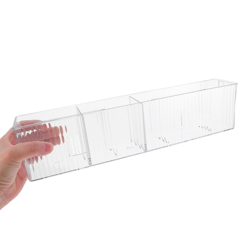 ULTECHNOVO 2pcs Wall Mounted Bathroom Organizer Acrylic Makeup Storage Bin
