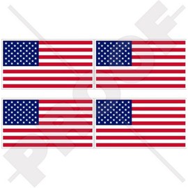 USA United States of America Flag American 2" (50mm) Vinyl Bumper-Helmet Stickers, Decals x4