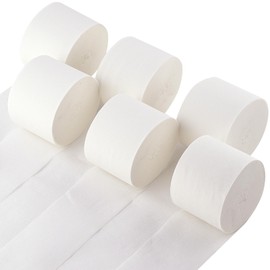 Oun Nana White Streamers Party Decorations, 2.2" x 123 Ft, 6 Rolls White Crepe Paper Streamers Party Supplies for Birthday Bridal Baby Shower Bachelorette Graduation Wedding Decorations, DIY Crafts