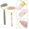 Baluue 2pcs Jade Massage Rollers for Smooth Facial Roller Tool