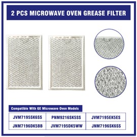2 Pcs Microwave Grease Filter Replacement Fit for GE JVM7195SK6SS, PNM9216SK5SS, JVM7195EK5ES, JNM7196DK5BB, JVM7195DK5WW, JNM7196SK6SS