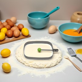 Silver Egg Rings, Stainelss Steel Egg Cooking Rings, Rectangle Crumpet Ring Mold, Pancake Mold for Frying Eggs and Omelet Specialty Cookware