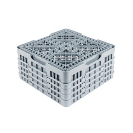 Restaurantware Clean Tek Professional 49-Compartment Glass Rack Heavy-Duty with 1 Full Drop Extender and 3 Half Drop Extenders Gray Glass Storage Organizer Rack for Restaurants, and Bars