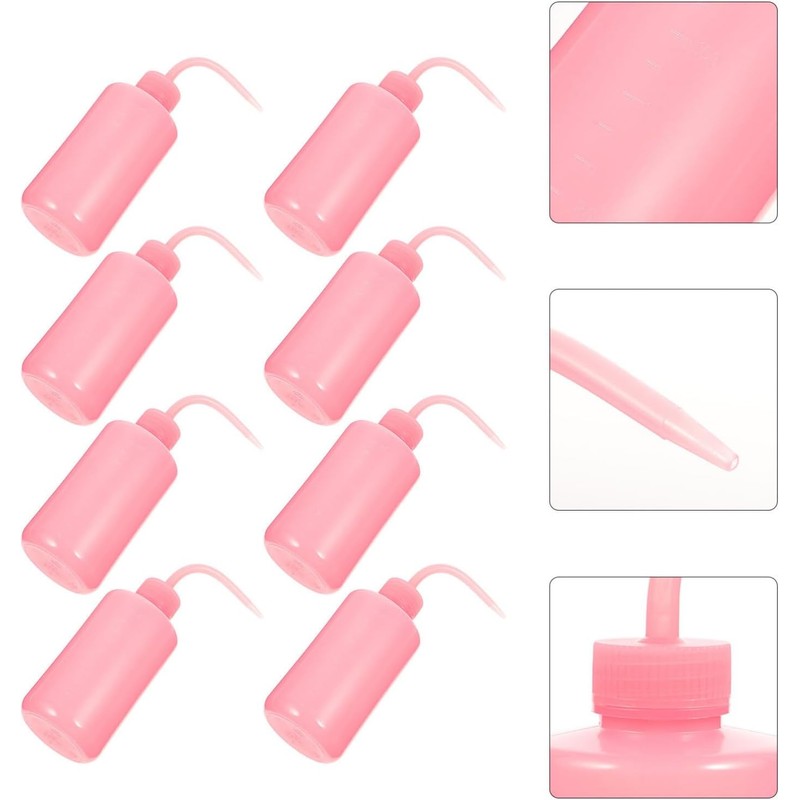 LABRIMP 8piezas Botellas de Limpieza para Pestañas con Boquilla Curva