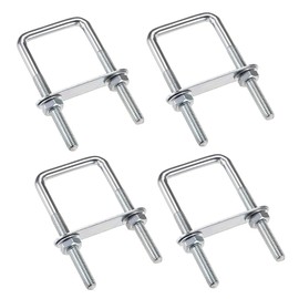 duoyif U-bolts M6 4 pieces M6 bolts U U-bolts 80 x 50 mm, square U-bolt stainless steel, U-bolt with nuts frame plate round washers, U bolts for pipe diameter under 50 mm
