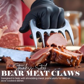Generise Pair of Stainless Steel Bear Meat Claws for Cooking and BBQ | Heavy-Duty Meat Shredders, Ultra-Sharp Claws for Handling, Lifting & Shredding Meat | Perfect for Pulled Pork, Chicken & More