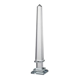 A&B Home Crystal Obelisk-Large Clear Glass Obelisk Home Décor Tabletop Decorative,4"x4"x20"