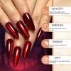GlamRays Press on Nails Long Almond Fake Nails Red Cat's