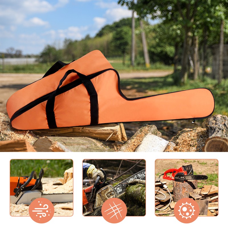 Portable Orange Oxford Chainsaw Carrying Bag Case Protective Storage Bags