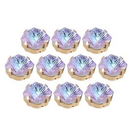 10Pcs Sewing Claw Diamond Fat Square Glass High Top Clothing Accessories Decorations K9 10mmPurple Light