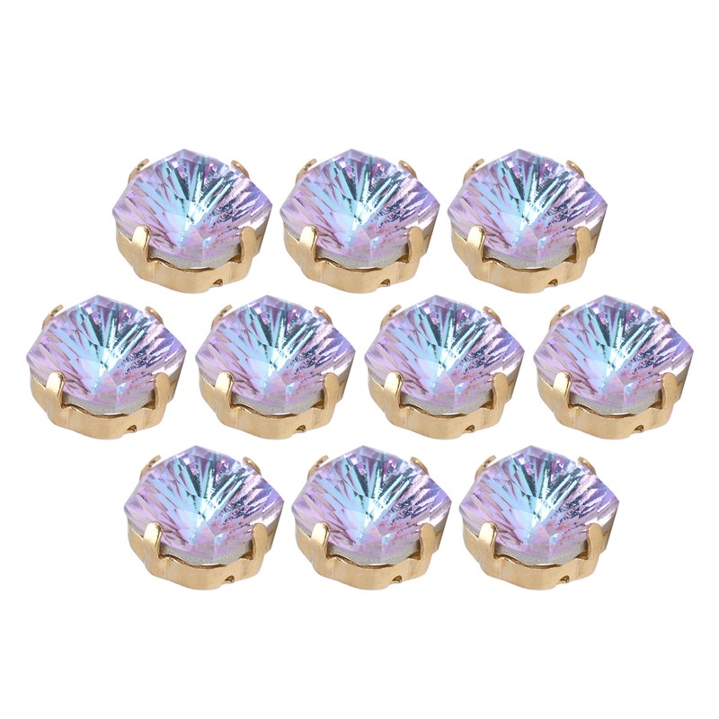 10Pcs Sewing Claw Diamond Fat Square Glass High Top Clothing