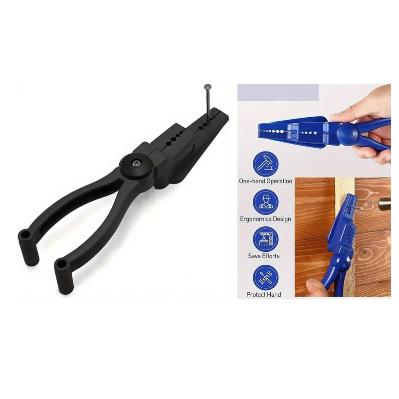 Safety Nail Holder Pliers, 24.5 cm Length, Blue Plastic Construction,
