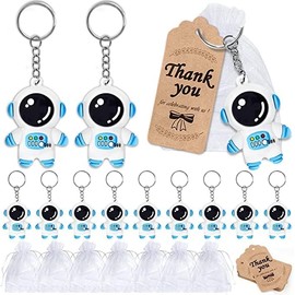 Llavero inspirado en Astronauta, Bonitos Llaveros de Fiesta, Recuerdos de Baby Shower, Suministros de Fiesta Temática Astronauta para Regalo de Fiesta Infantil 24 piezas, Bolsa de Regalo con Etiquetas