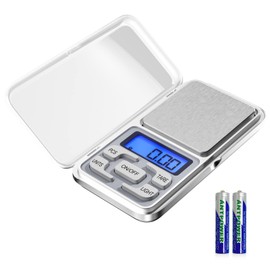 Fousenuk Fousenuk Küchenwaage Digital, Digitalwaage Hochpräzise 500g / 0.01g Lebensmittelwaage Edelstahl Haushaltswaage mit Lcd Display und Tara Funktion, Taschenwaage für Lebensmittel, Schmuck, Kaffee