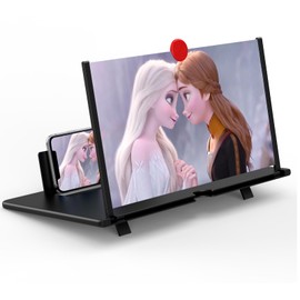 18" Screen Magnifier for Cell Phone,3D Magnifying Projector Screen Enlarger Expander for Movies, Videos, and Gaming, Foldable Phone Stand with Screen Amplifier, Compatible with All Smartphones