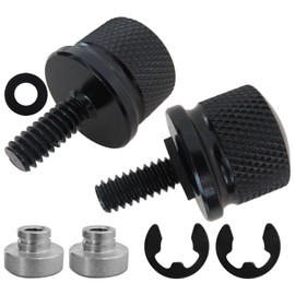 XSPANDER 2pcs 1/4"-20 Thread Stainless Steel Seat Bolt Nut Kit Fit for Harley Davidson DYNA, Street Bob, Fat Bob,Low Rider,Wide Glide 1996-later (Black)